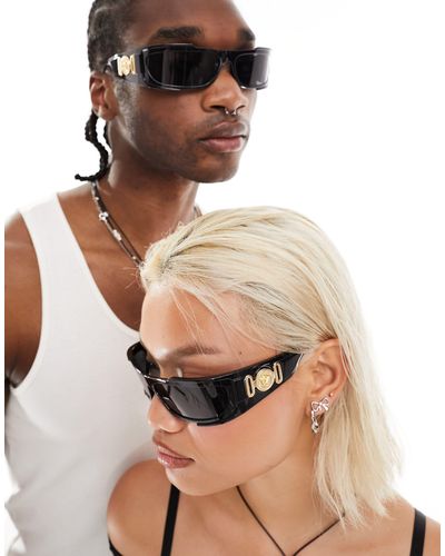 Versace Wraparound Visor Sunglasses - Natural