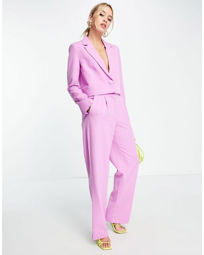 Y.A.S High Waisted Tailored Trousers - Purple