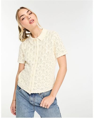 Levi's Seaside Knitted Top With Collar - White