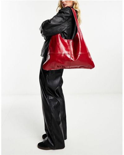 Public Desire Slouchy Shoulder Tote Bag - Red