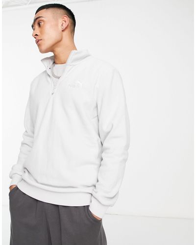 PUMA – essentials – sweatshirt aus polarfleece - Weiß