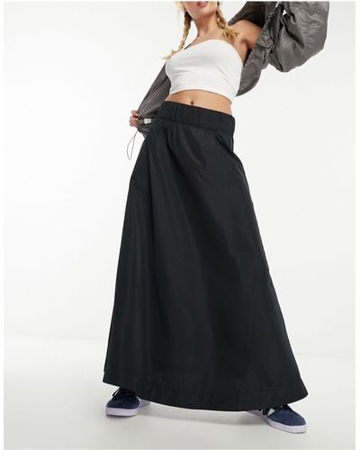 Monki Taffeta Maxi Skirt - Black