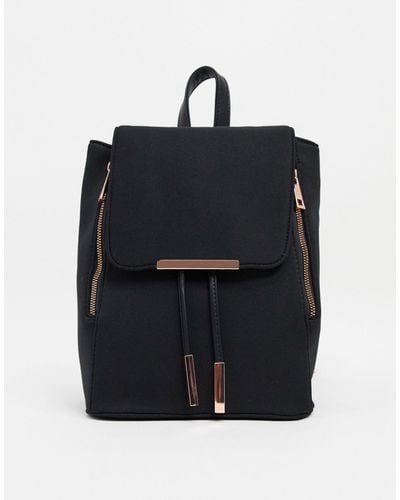 ASOS Scuba Backpack With Rose Gold Hardware - Black