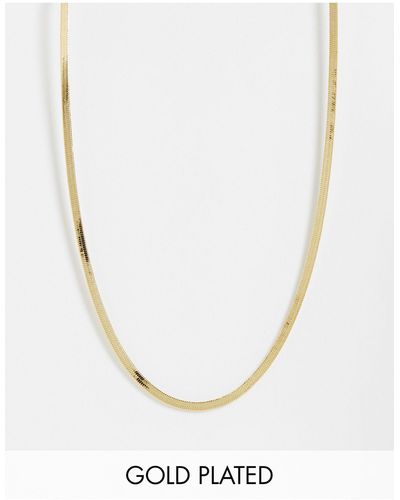 Orelia Flat Chain Necklace - Metallic
