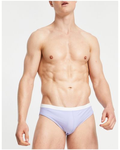 ASOS Swim Briefs With Contrast White Tipping
