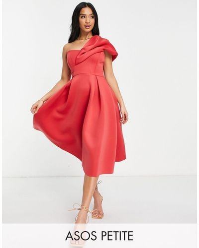 ASOS Asos Design Petite One Shoulder Ruffle Prom Dress - Pink