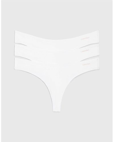 Calvin Klein 3 Pack Thongs - Ideal Cotton - White