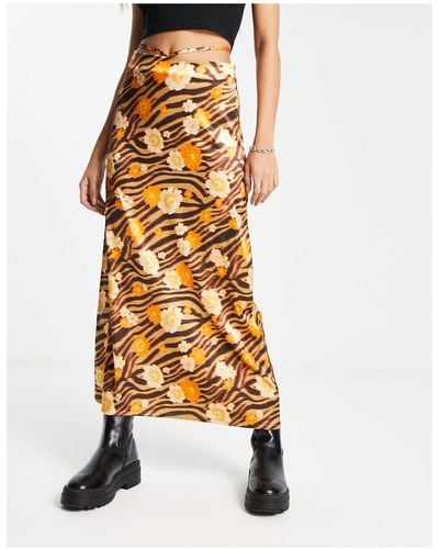 Reclaimed (vintage) Satin Slip Skirt - Metallic
