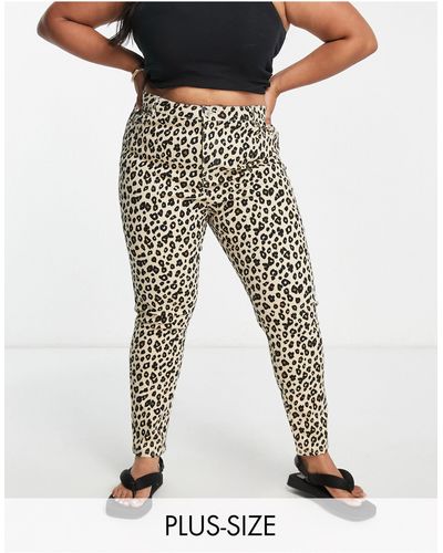 Urban Bliss Plus Leopard Print Jeans - Black