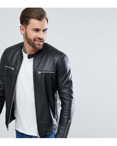 Replay Leather Biker Jacket Black