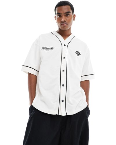 The Couture Club T-shirt da baseball sporco - Bianco