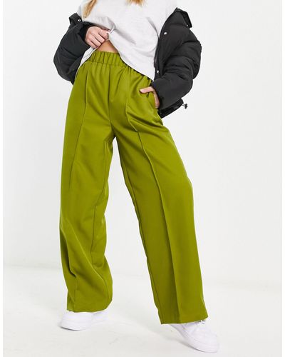 ASOS Pantalon ajusté à taille élastique - kaki - Vert