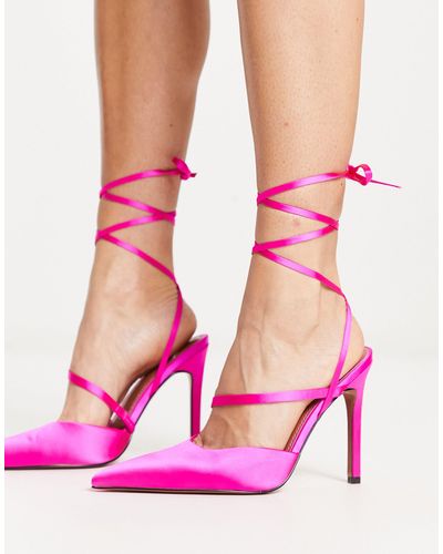 ASOS Pride Tie Leg High Heeled Shoes - Pink