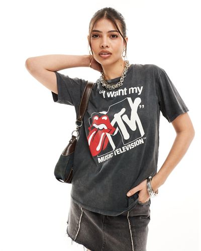 Stradivarius Mtv Graphic T-shirt - Grey