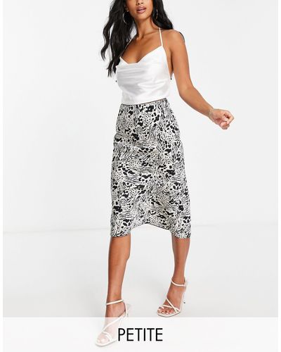 Miss Selfridge Petite Satin Bias Midi Skirt - Multicolour