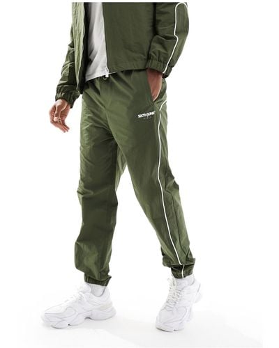 Sixth June Co-ord Nylon Track Trousers - Green