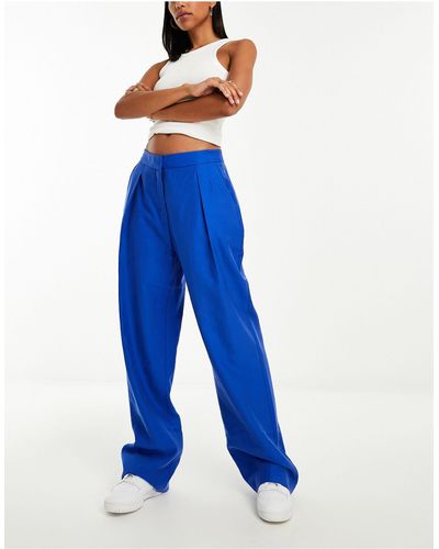 Mango Slouchy Tailored Trousers - Blue