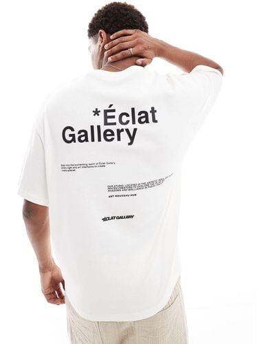 Pull&Bear Gallery Back Printed T-shirt - White