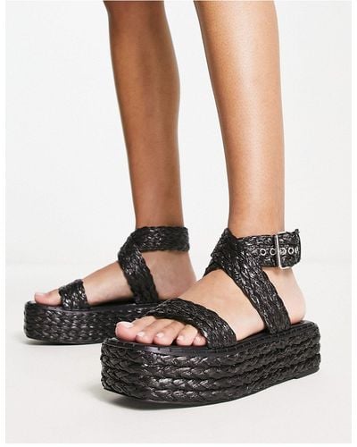 Raid Crystal Flatform Sandals - Black