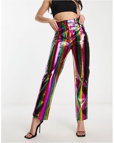 Amy Lynn Lupe - pantalon - arc-en-ciel métallisé - Multicolore