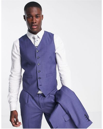 Noak Slim Suit Waistcoat - Blue