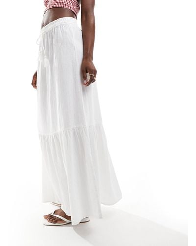 Vero Moda Boho Maxi Skirt - White