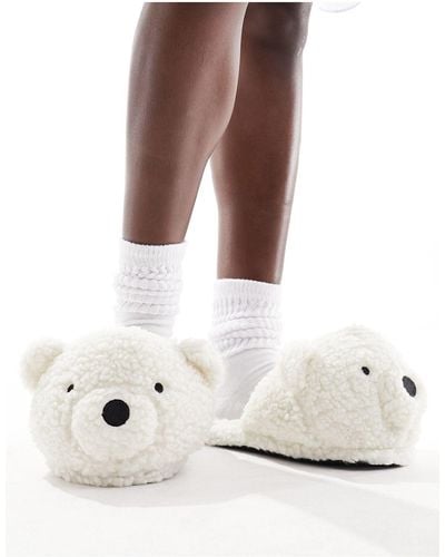 SIMMI Simmi London Ted Novelty Slippers - White