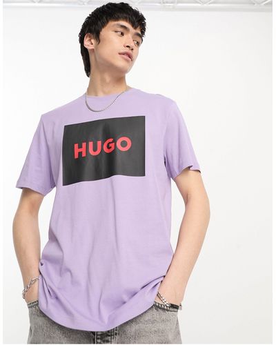 HUGO Dulive222 Box Logo T-shirt - Purple
