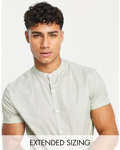 ASOS Skinny Overhemd Zonder Kraag - Groen