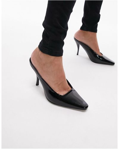 TOPSHOP Eve Heeled Court Shoes - Black