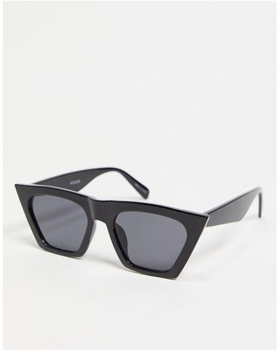 Pieces Pointy Cat Eye Sunglasses - Black