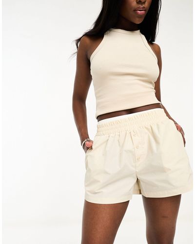 The Couture Club White Sport Shorts - Natural