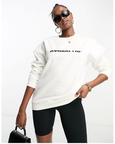 The Couture Club Cropped Sweatshirt Co-ord - White