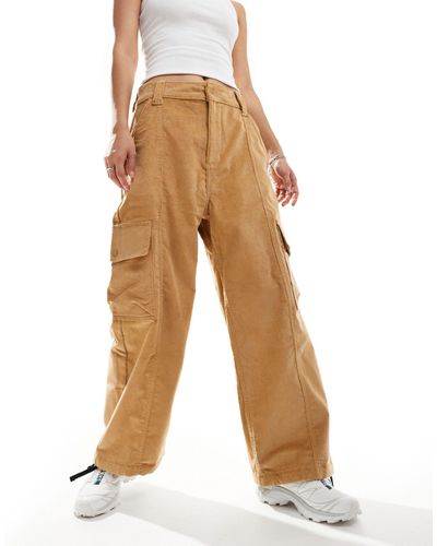 The North Face Heritage - pantalon cargo ample fonctionnel à taille haute en velours côtelé - beige - Neutre
