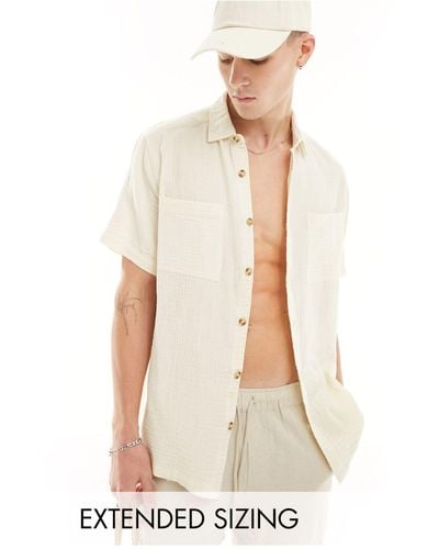 ASOS Short Sleeve Relaxed Revere Collar Shirt - White