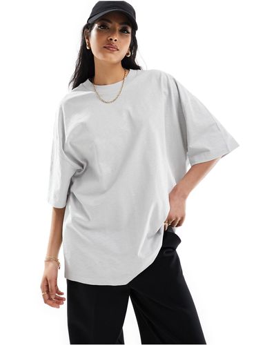 ASOS T-shirt oversize en tissu flammé - taupe - Gris