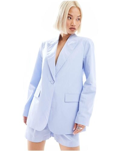 ASOS Tailored Blazer With Linen - Blue