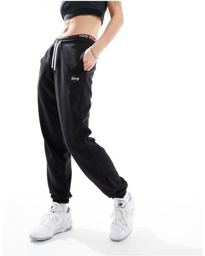 Tommy Hilfiger Relaxed Script Trackies - Black
