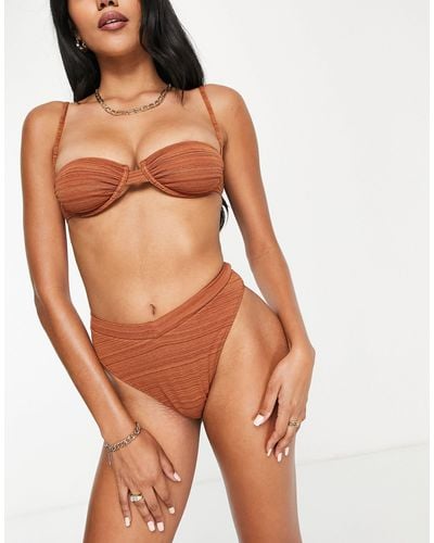 Rhythm Marle High Waist Bikini Bottom - Brown