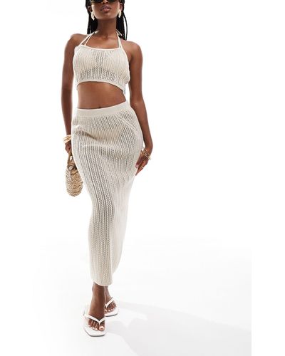 ASOS Knitted Midaxi Skirt - White