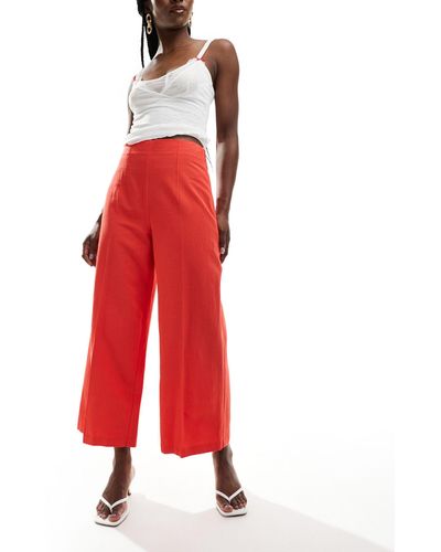 ASOS Jupe-culotte ajustée en lin - Rouge
