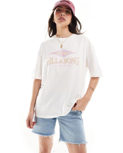 Billabong T-shirt con rombo - Bianco