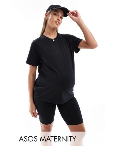 Mama.licious Mamalicious – umstandsmode – set aus t-shirt und shorts - Schwarz