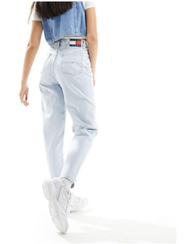 Tommy Hilfiger High Rise Tapered Mom Jeans - Blue