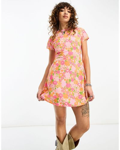 Reclaimed (vintage) Inspired Tea Dress - Multicolor
