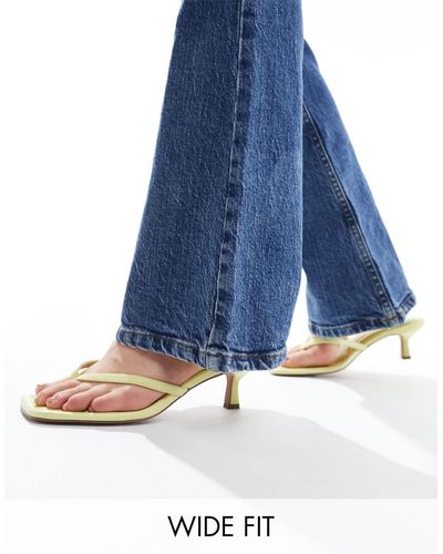 ASOS Wide Fit Heatwave Toe Thong Mid Sandals - Blue