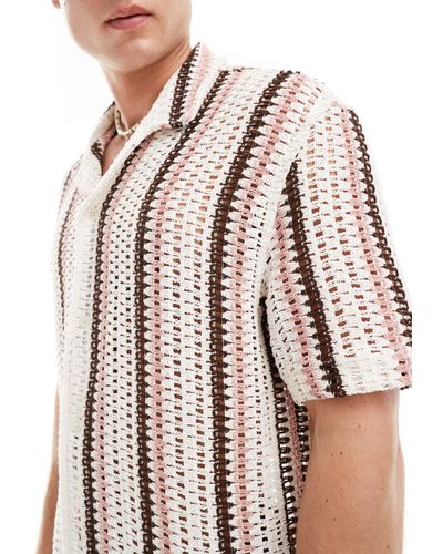 Bershka – strukturiertes hemd - Mehrfarbig