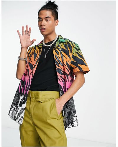 ASOS Ruimvallend Overhemd Met Reverskraag En Abstracte Zebraprint - Meerkleurig