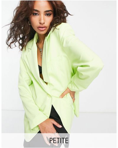 Bershka Petite - blazer oversize color lime - Verde
