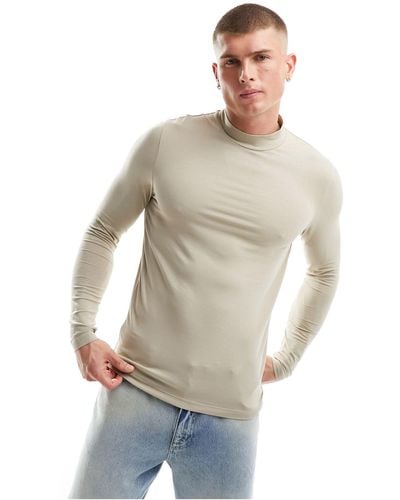 ASOS Long Sleeve Muscle Fit T-shirt - White
